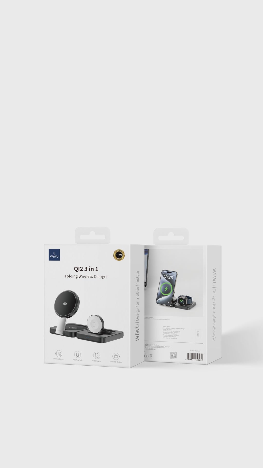 3 in 1 Folding Wireless Charger W028